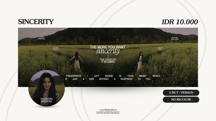 SINCERITY | IDR 10.000